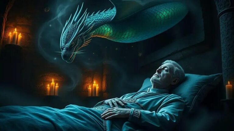 o sacerdote sonhando com um dragão