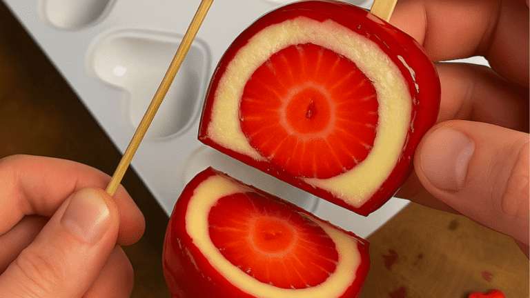 Como fazer Coração de Morango com Casquinha de Bala